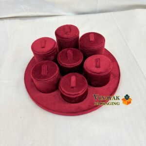 Velvet Round Ring Display Stand – Maroon Jewellery Organizer 1 PCS