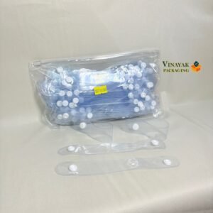 Transparent PVC Chain Button Straps – Clear Packaging Accessories 1 Pack in 500 PCS