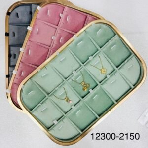 Premium Side Metal Velvet Jewelry Organizer Tray – Multi-Color Necklace & Pendant Display Box