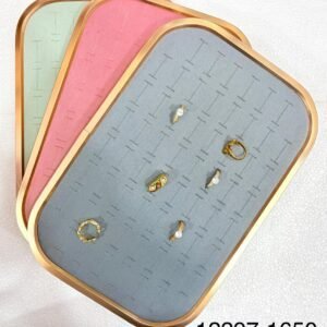Premium Side Metal Velvet Jewelry Organizer Tray with Gold Frame – Ring, Earring & Jewelry Display