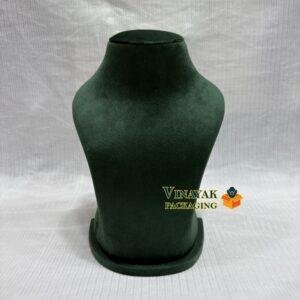 Dark Green Velvet Necklace Display Bust