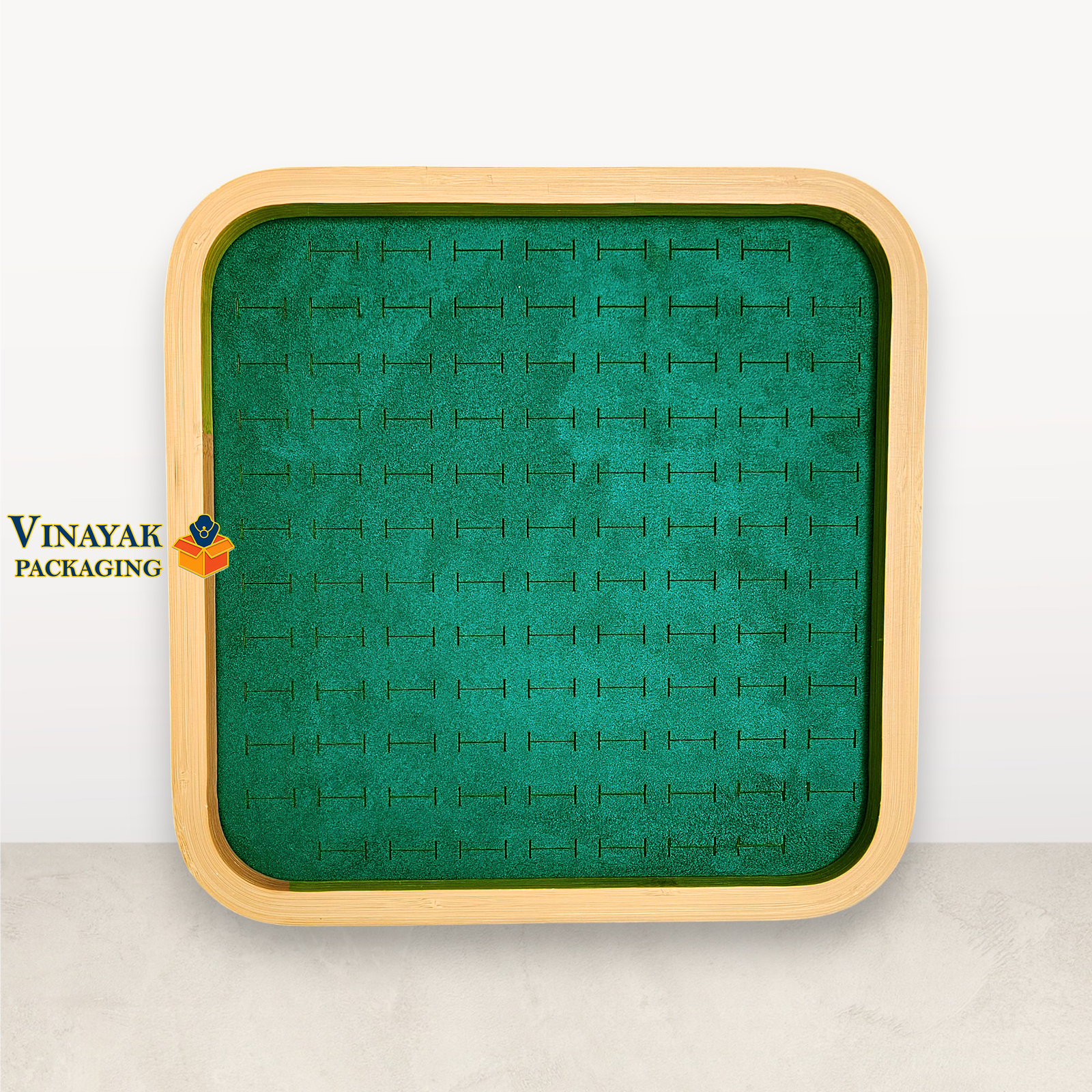Wooden Ring Display Tray | Velvet Jewelry Organizer - Image 6