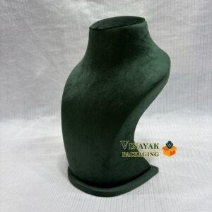 Dark Green Velvet Necklace Display Bust - Image 2