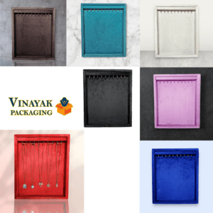 Velvet Necklace & Chain Display Tray with Hooks (size 10*12)