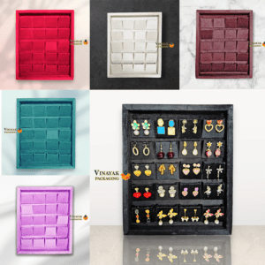 Premium Velvet Jewellery Display Tray | Earring & Stud Organizer Tray