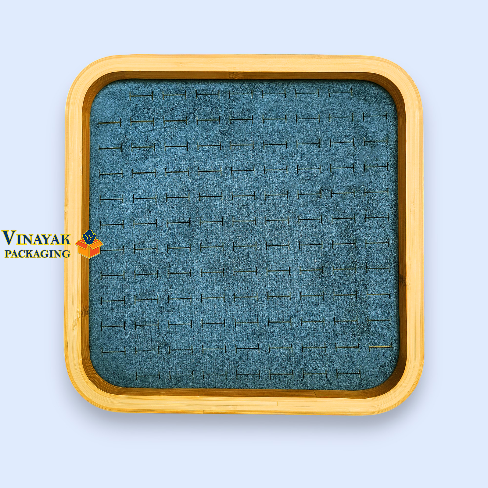 Wooden Ring Display Tray | Velvet Jewelry Organizer - Image 4