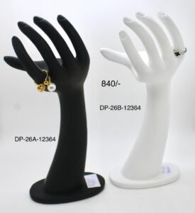 Elegant Hand Mannequin Ring Display Stand – Black & White Jewelry Holder