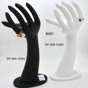 Elegant Hand Mannequin Ring Display Stand – Black & White Jewelry Holder