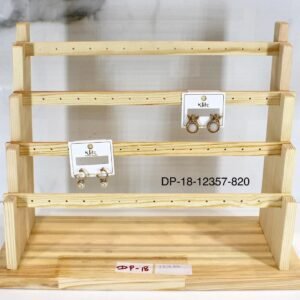 Wooden Multi-Tier Earring Display Stand | Natural Wooden Jewelry