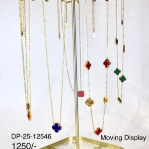 Premium Gold Rotating Necklace Display Stand with Multiple Hooks