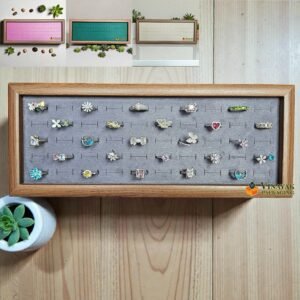 Premium Wooden Ring Display Tray with Velvet Slots | Jewelry Organizer for Ring