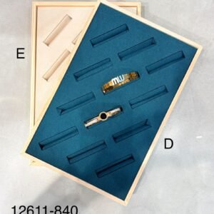 Wooden Kada Bracelet Display Tray with Velvet Slots