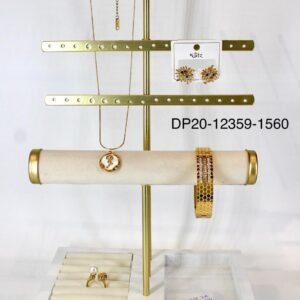 Luxury Gold Metal Jewellery Display Stand with Multi-Tier Organizer Base