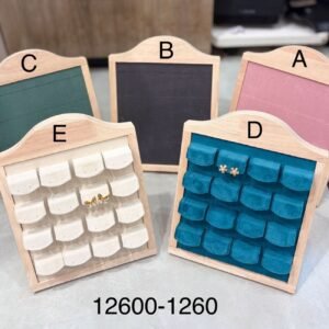 Wooden Earrings Display Stand with Velvet Slots | Jewelry Organizer Board for Studs & Small Earrings